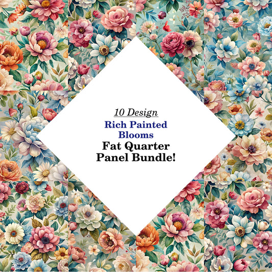 Rich Painted Blooms Fat Quarter Bundle