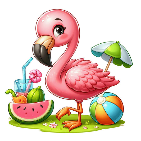 Baby Flamingos Fabric Panel 1