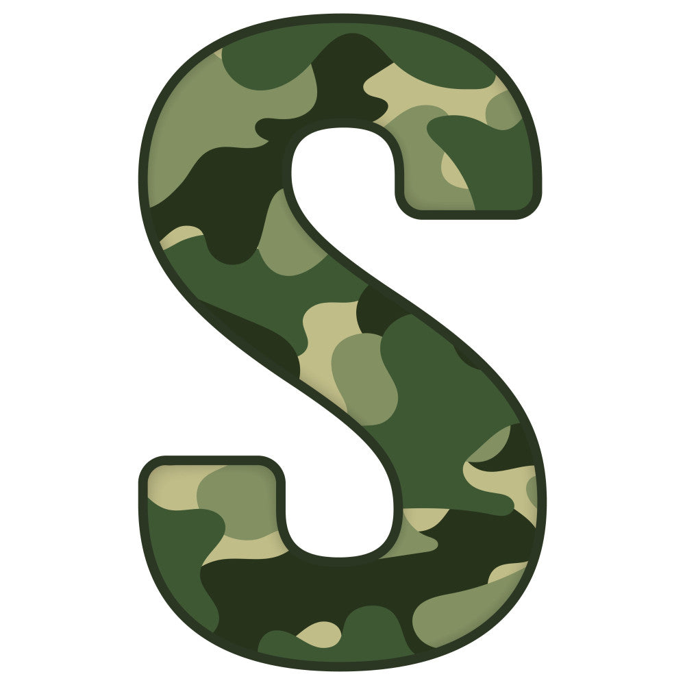 Green Camo Alphabet Fabric Panel 11