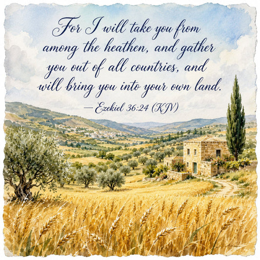 Inspirational Hebrew Verses Fabric Panel 14