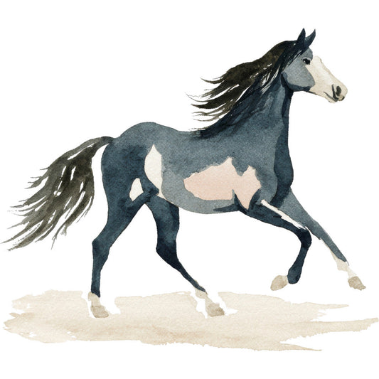 Watercolor Horses Fabric Panel 38