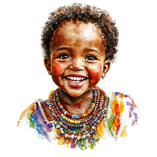 Watercolor Africa Fabric Panel 40