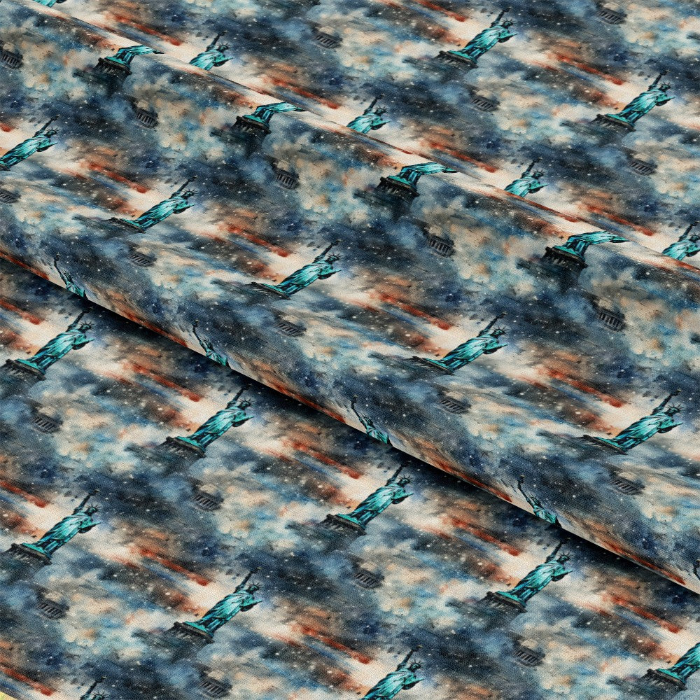 Patriotic Grunge Pattern 6 Quilting Cotton Fabric