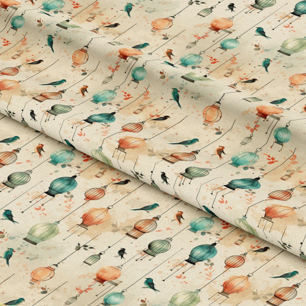 Vintage Birdcages Pattern 10 Quilting Cotton Fabric