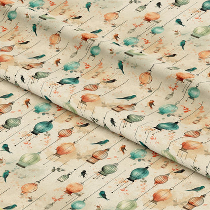 Vintage Birdcages Pattern 10 Quilting Cotton Fabric