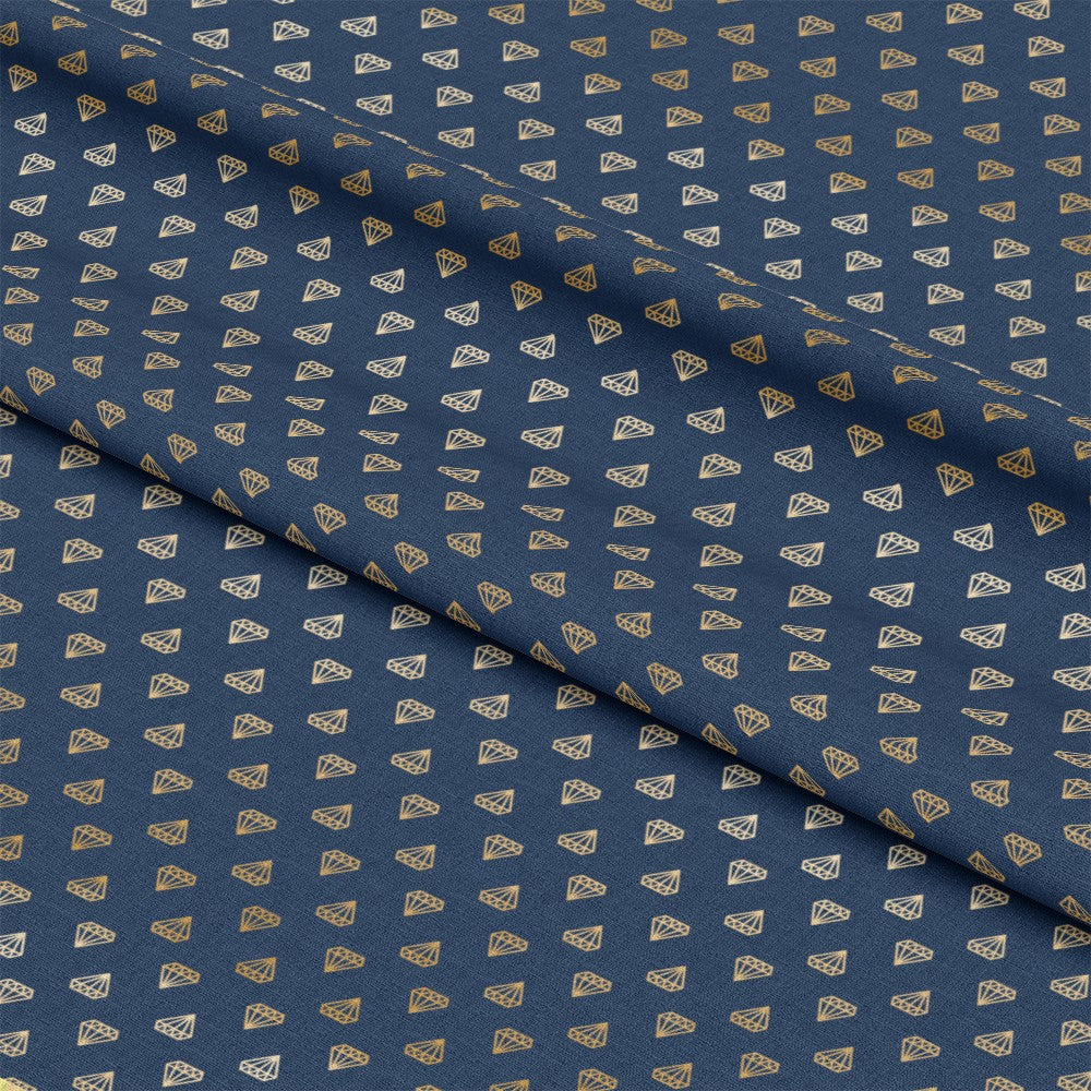 Navy and Gold Celebration Pattern 3 Quilting Cotton Fabric