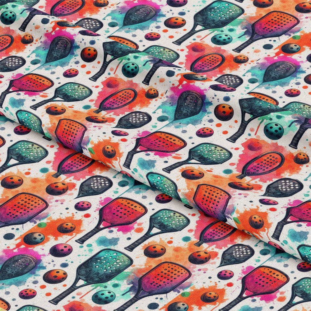 Watercolor Pickleball Pattern 6 Quilting Cotton Fabric