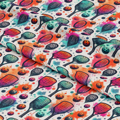 Watercolor Pickleball Pattern 6 Quilting Cotton Fabric