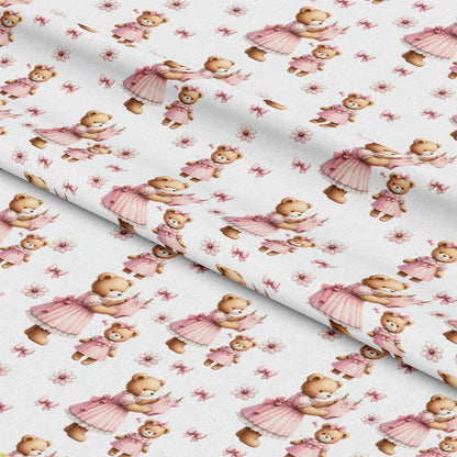 Pink Baby Teddy Bears Pattern 7 Quilting Cotton Fabric