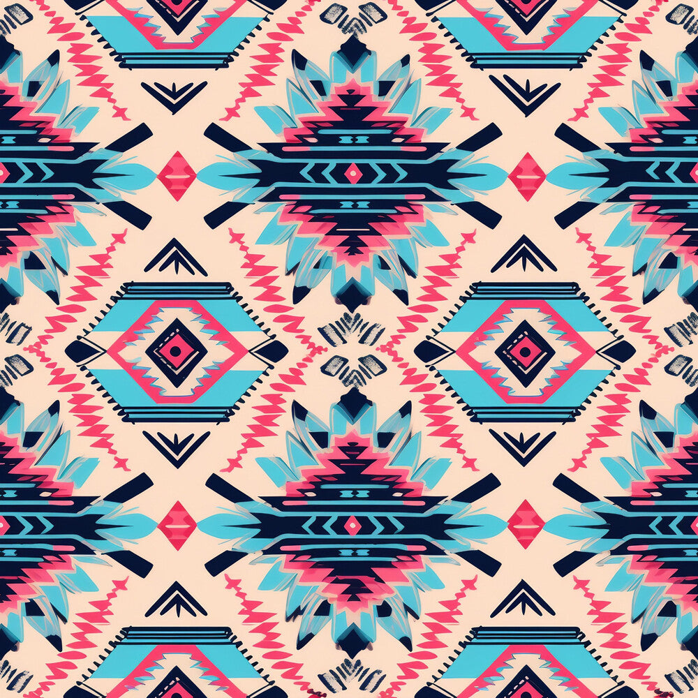 Aztec Pink and Blue Western Fat Quarter Bundle