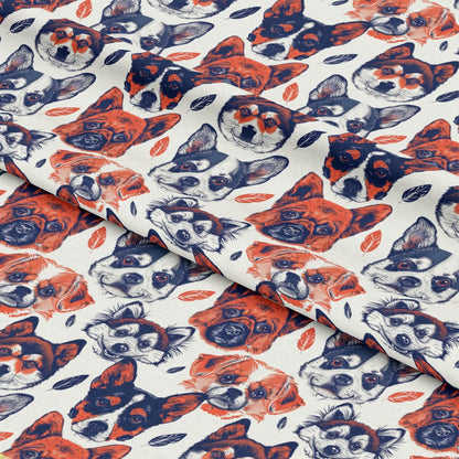 Dog Heads Pattern 7 Quilting Cotton Fabric