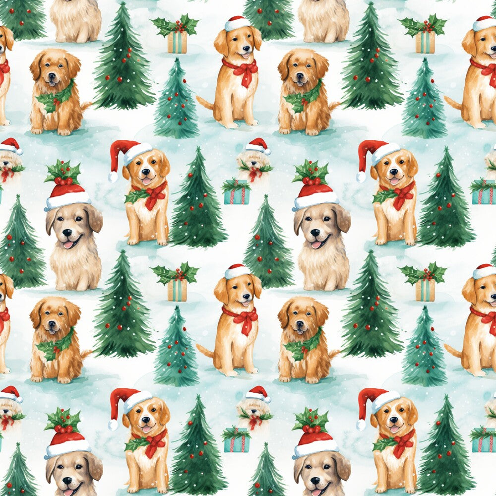 Christmas Santa Puppy Dogs Fat Quarter Bundle