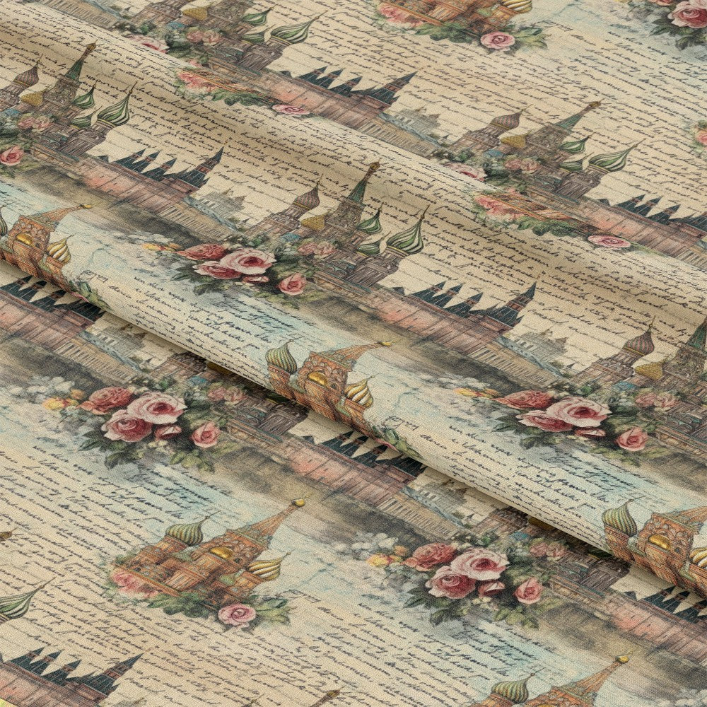 Vintage World Scrolls Pattern 3 Quilting Cotton Fabric
