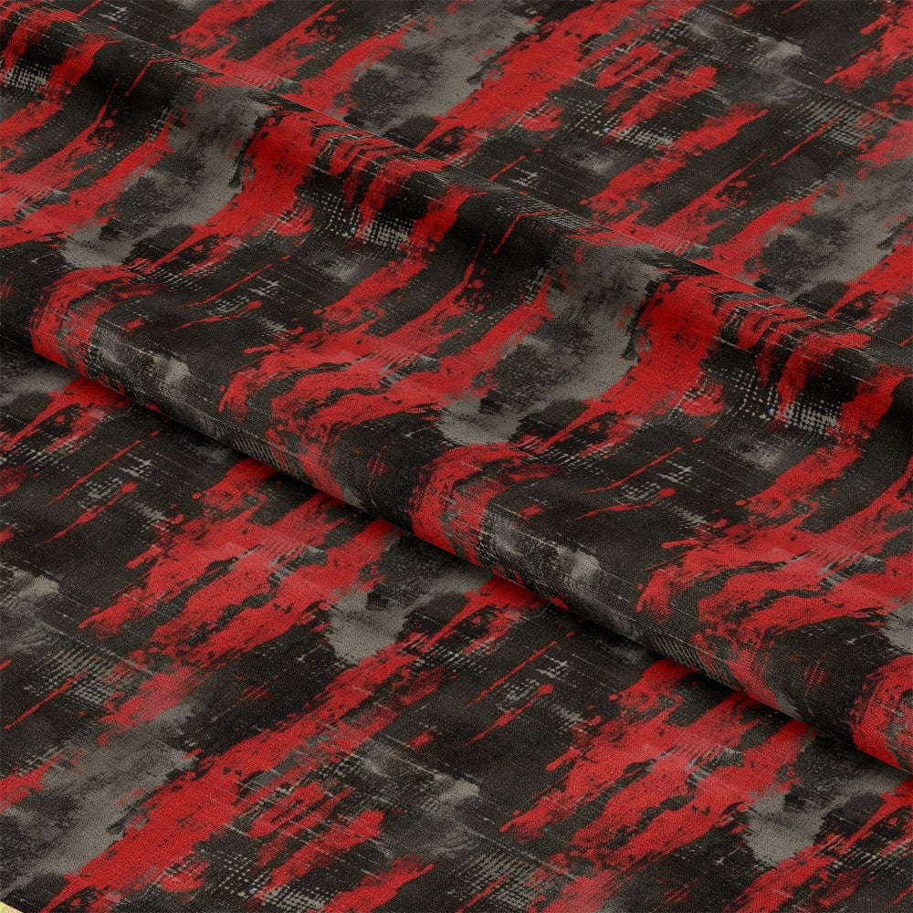 Red and Black Grunge Pattern 2 Quilting Cotton Fabric