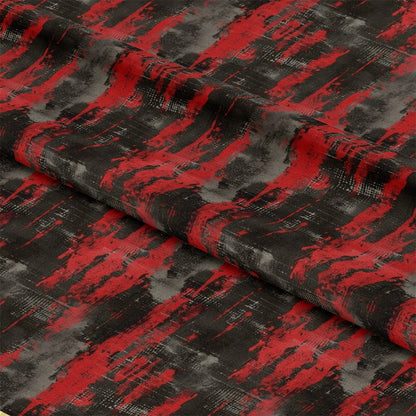 Red and Black Grunge Pattern 2 Quilting Cotton Fabric
