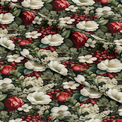 Christmas Florals Pattern 20 Quilting Cotton Fabric