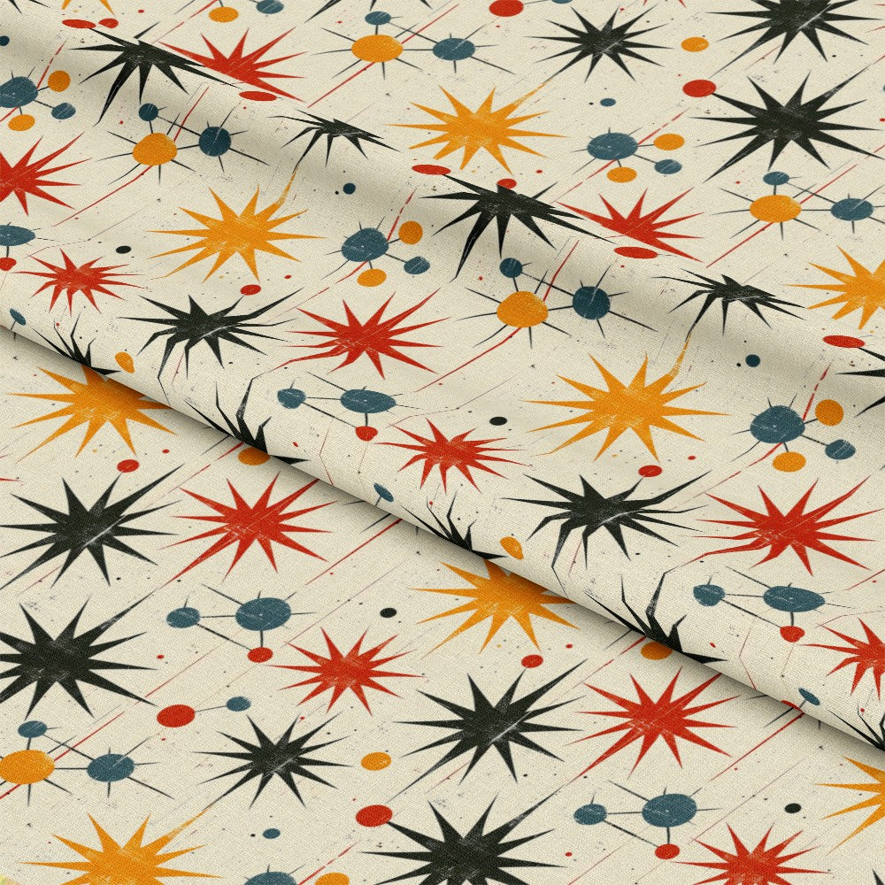 Retro Starburst Pattern 10 Quilting Cotton Fabric