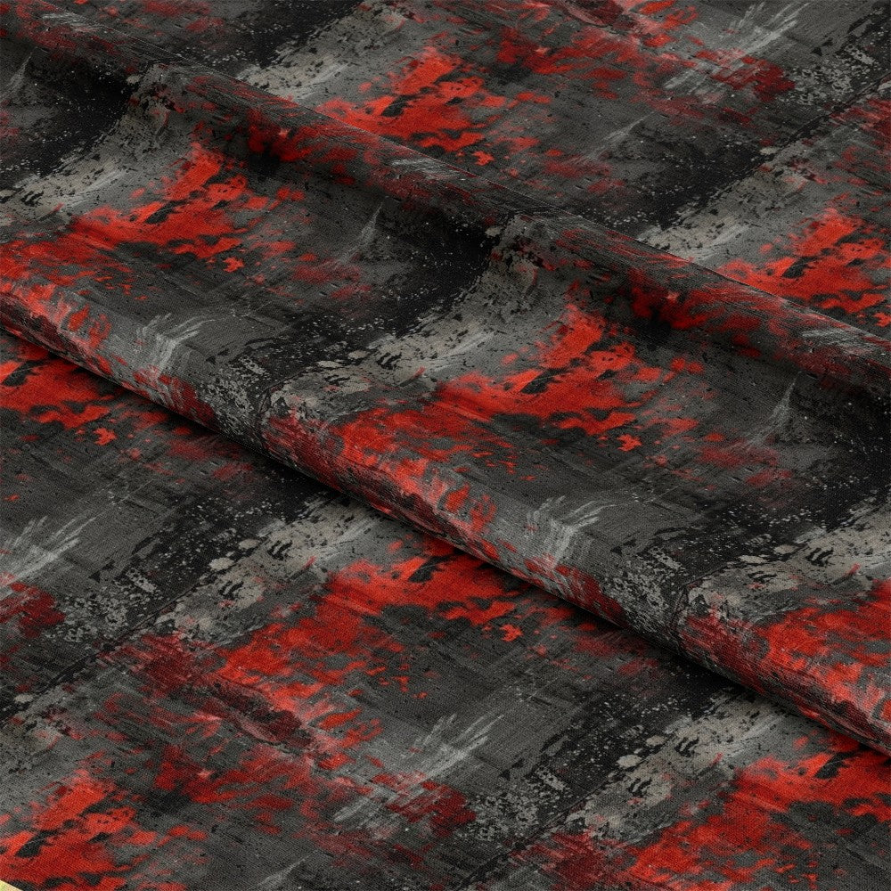 Red and Black Grunge Pattern 12 Quilting Cotton Fabric