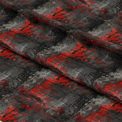 Red and Black Grunge Pattern 12 Quilting Cotton Fabric