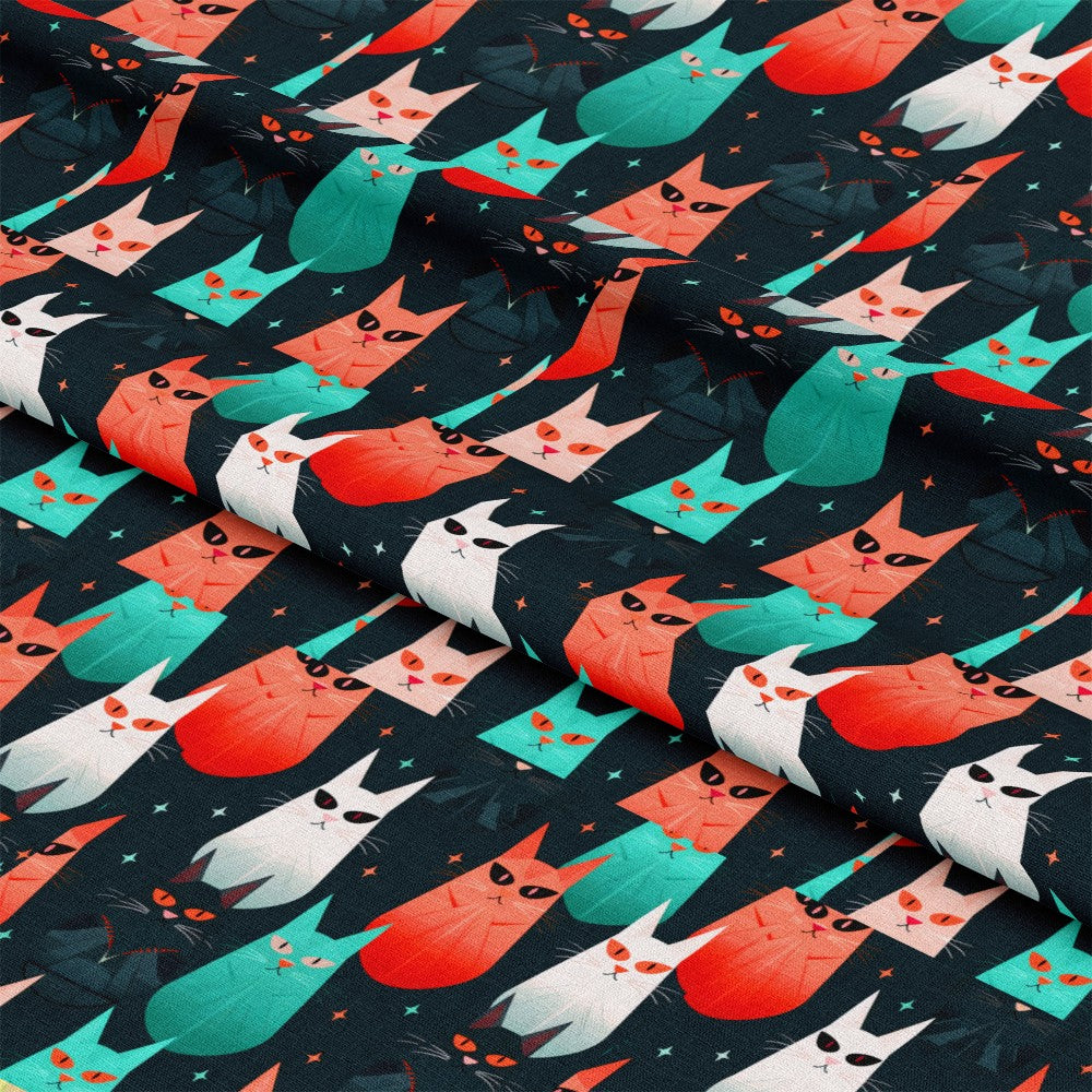 Suspicious Cats Pattern 6 Quilting Cotton Fabric