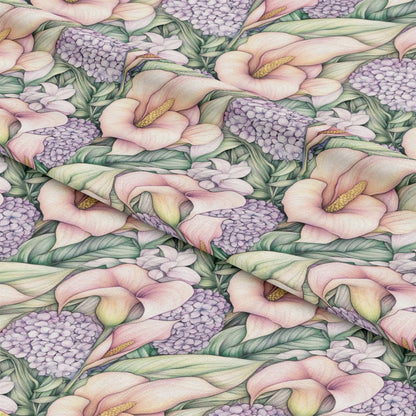 Pastel Calla Lily Pattern 4 Quilting Cotton Fabric