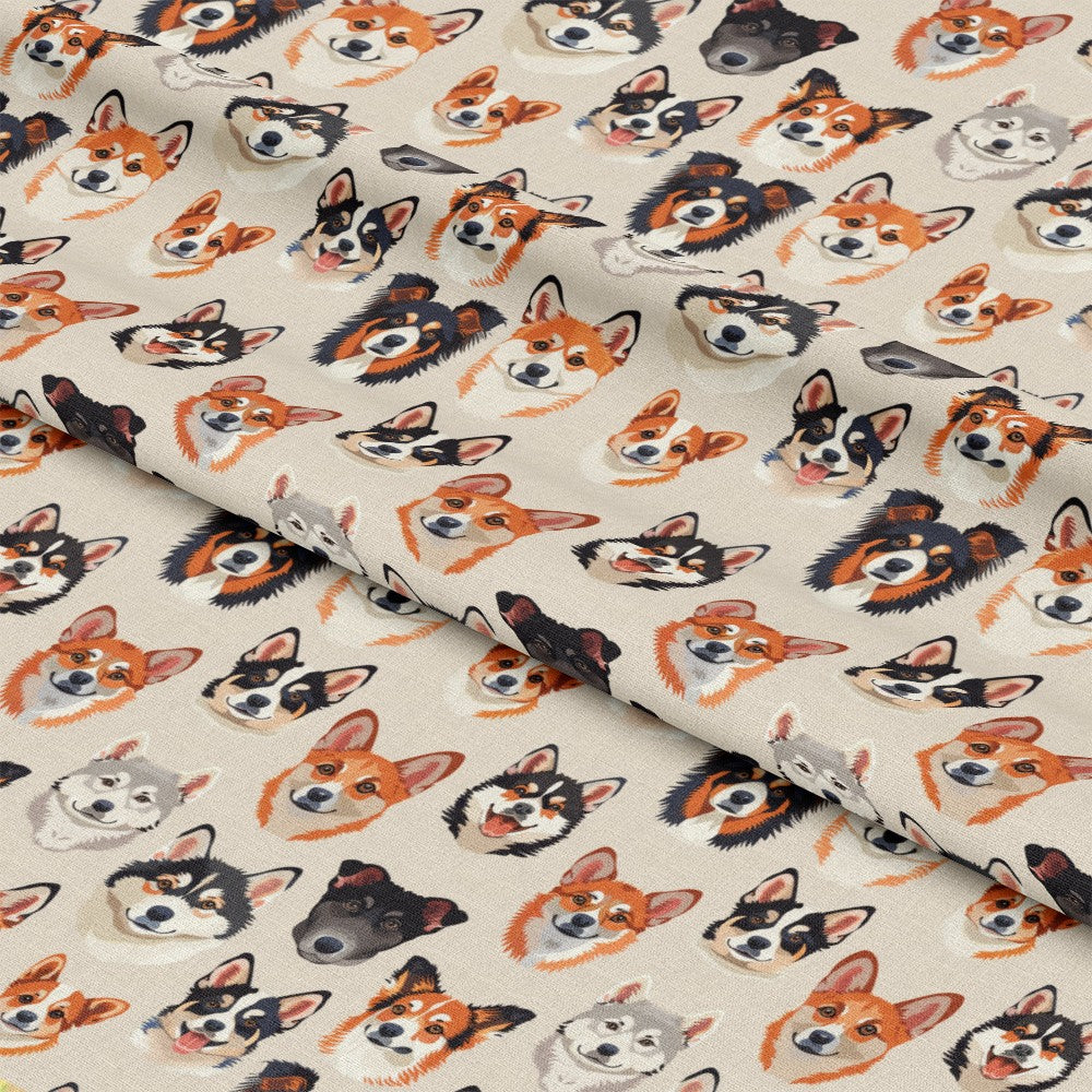 Dog Heads Pattern 10 Quilting Cotton Fabric