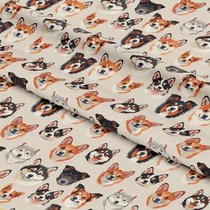 Dog Heads Pattern 10 Quilting Cotton Fabric