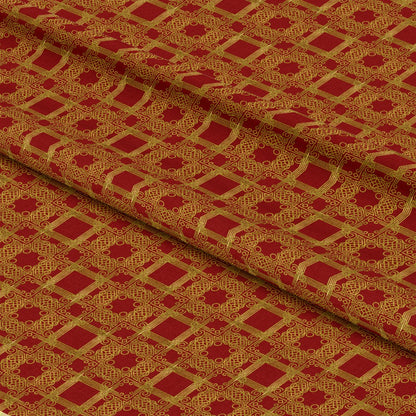 Red Gold Christmas Pattern 4 Quilting Cotton Fabric