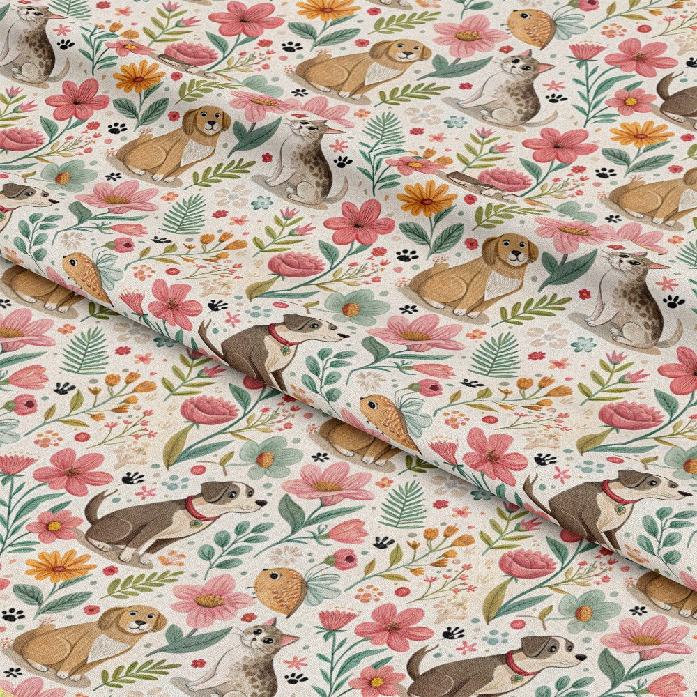 - Heart and Paw Prints Pattern 4 Quilting Cotton Fabric  
- Dogs  
- Cats  
- Fish  
- Floral  
- Pink  
- Yellow  
- Green  
- Beige  
- Cream  
- Quilting  
- Cotton  
- Yardage  
- Cute  
- Animal prints  
- Botanical  
- Soft texture