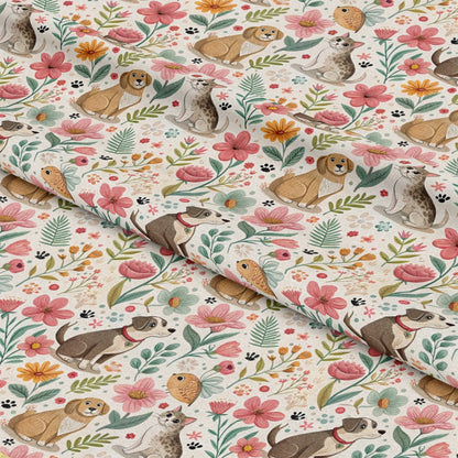 - Heart and Paw Prints Pattern 4 Quilting Cotton Fabric  
- Dogs  
- Cats  
- Fish  
- Floral  
- Pink  
- Yellow  
- Green  
- Beige  
- Cream  
- Quilting  
- Cotton  
- Yardage  
- Cute  
- Animal prints  
- Botanical  
- Soft texture