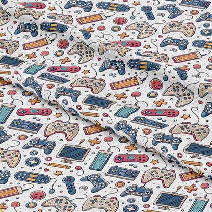 Modern Gamer Controllers Pattern 4 Quilting Cotton Fabric
