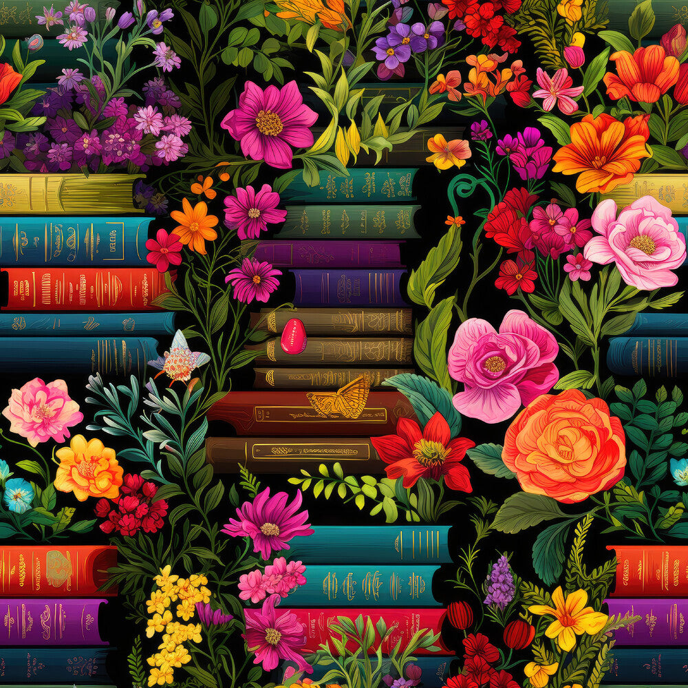 Rainbow Books and Flowers Fat Quarter Bundle