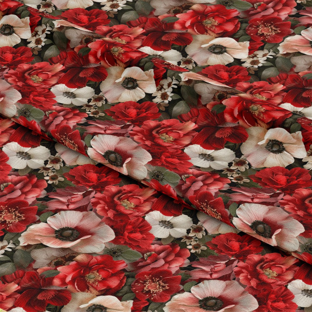 Realistic Flower Patch Pattern 1 Quilting Cotton Fabric