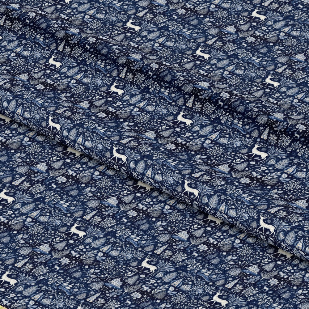 Delft Blue Winter Pattern 4 Quilting Cotton Fabric