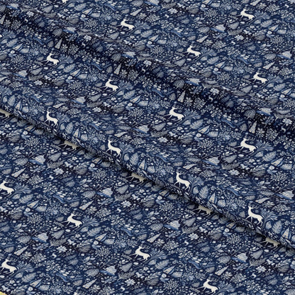 Delft Blue Winter Pattern 4 Quilting Cotton Fabric