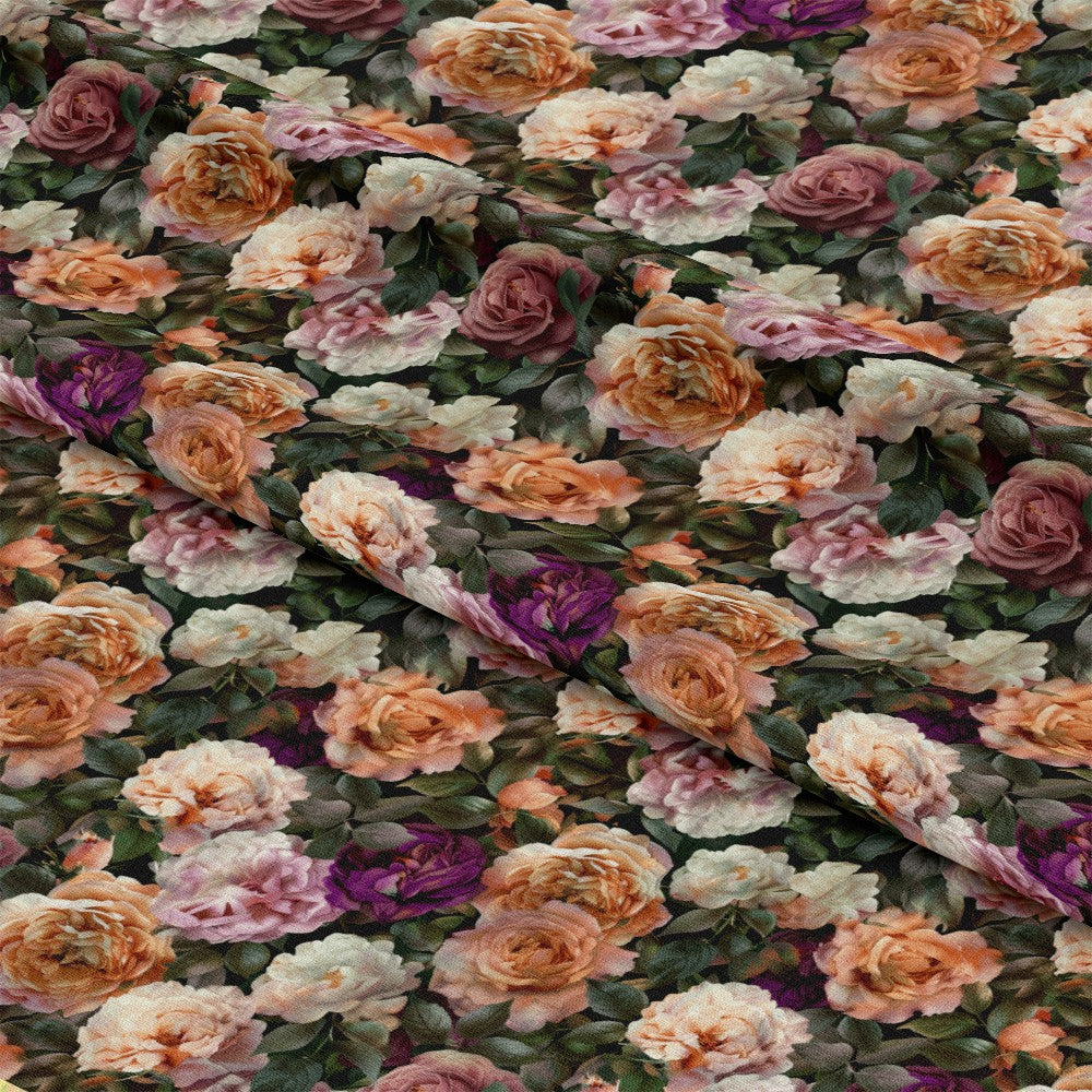 Realistic Flower Patch Pattern 20 Quilting Cotton Fabric