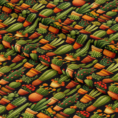 Retro Cactus Pattern 7 Quilting Cotton Fabric