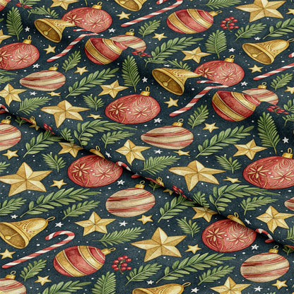 Christmas Ornaments Pattern 8 Quilting Cotton Fabric