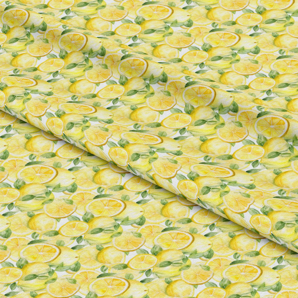 Lemons and Citrus Sour Splash Pattern 1 Quilting Cotton Fabric