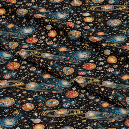 Planets and Stars Pattern 7 Quilting Cotton Fabric