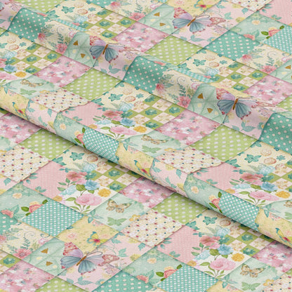 Spring Patchwork Pattern 13 Quilting Cotton Fabric
