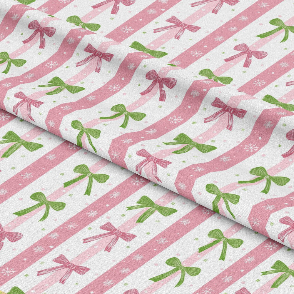Sweet Pink Christmas Pattern 10 Quilting Cotton Fabric
