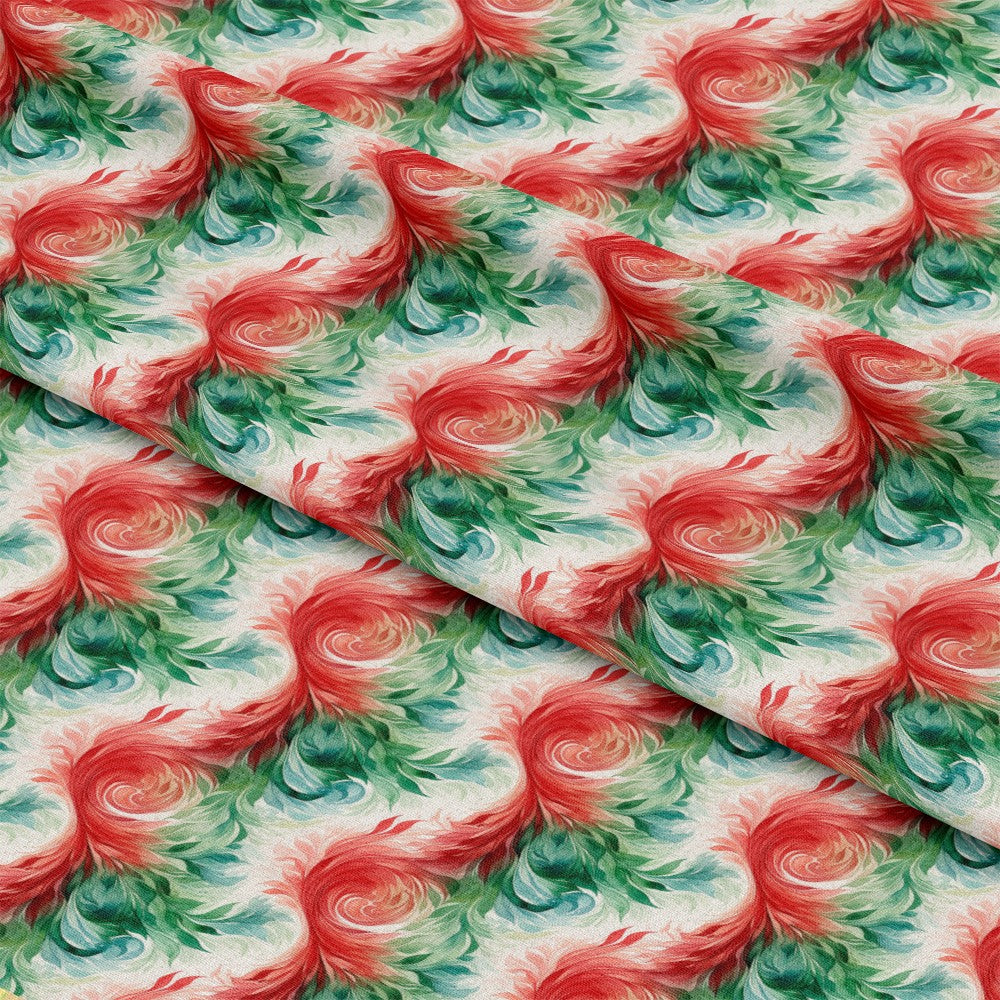 Watercolor Christmas Swirls Pattern 3 Quilting Cotton Fabric