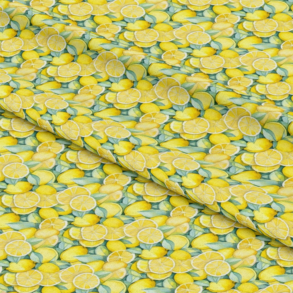 Lemons and Citrus Sour Splash Pattern 2 Quilting Cotton Fabric