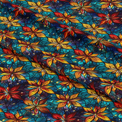 Stained Glass Christmas Pattern 8 Quilting Cotton Fabric