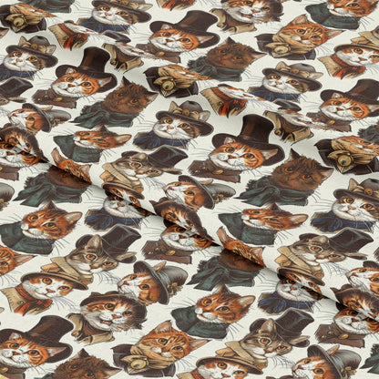 Victorian Cats Pattern 1 Quilting Cotton Fabric