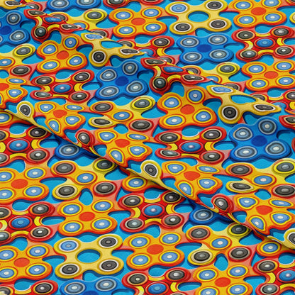 Colorful Fidget Spinner Pattern 1 Quilting Cotton Fabric