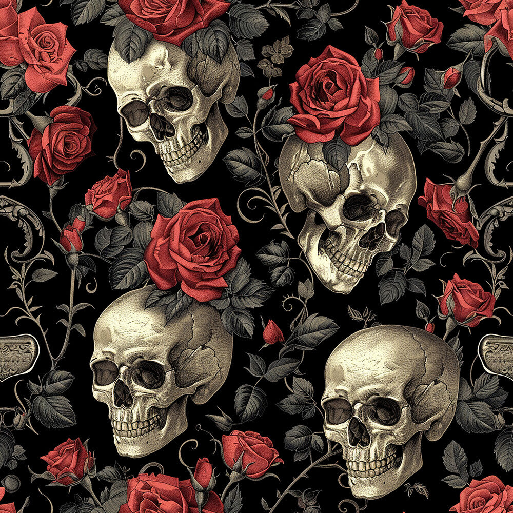 Skulls and Roses Fat Quarter Bundle