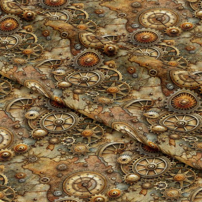- Steampunk Old Maps Pattern 8 Quilting Cotton Fabric  
- Vintage gears  
- Nautical compass  
- Antique clockwork  
- Rustic brown  
- Metallic bronze  
- Weathered parchment  
- Cotton textile  
- Crafts sewing material  
- Quilting cotton  
- Mechanical design  
- Old map theme  
- Earth tones  
- Industrial style fabric  
- Artistic print