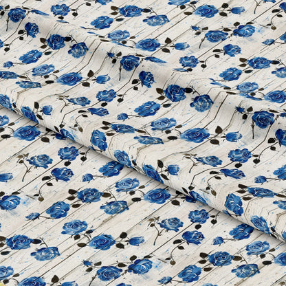 Vintage Farmhouse Blue Pattern 15 Quilting Cotton Fabric